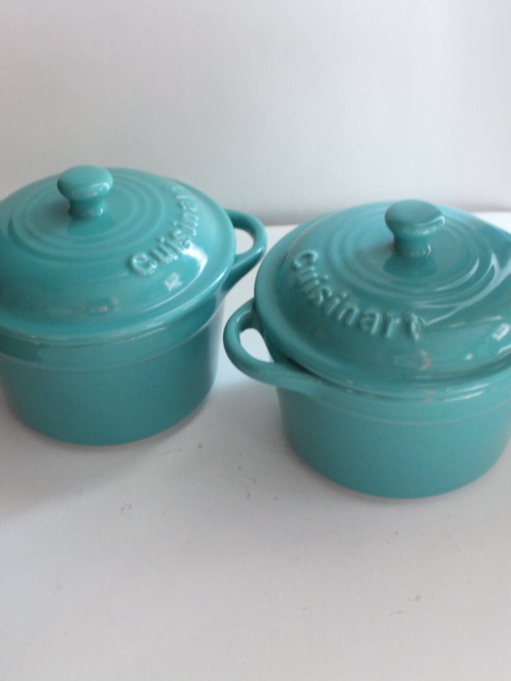Cuisinart Set of 2 Mini Teal Ceramic Casseroles 250 mL